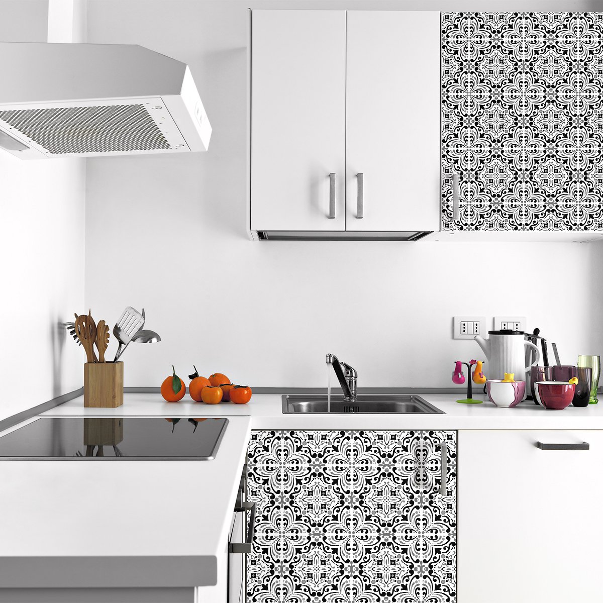 Ambiance Sticker Zelfklevende tegelmuurstickers voor keuken en badkamer - 60 cementtegelstickers voor meubels van ORTIZ - 60 stickers 20x20cm Multi color