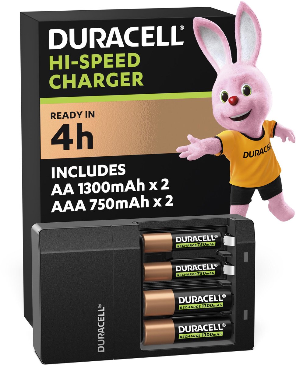 Duracell CEF14 Batterijlader inclusief oplaadbare batterijen