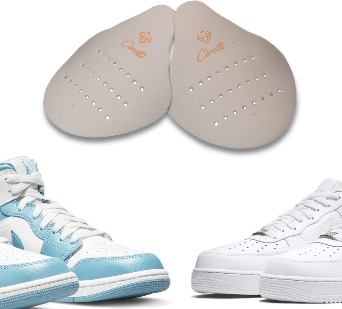 Cirotti Anti Crease | Rubber | Wit | L (40-46) | Sneaker Crease Protector | Schuimrubber