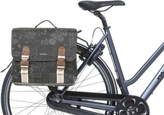 Basil Bohème dubbele fietstas MIK, 35L, charcoal -waterafstotend polyester van Basil — afbeelding 5