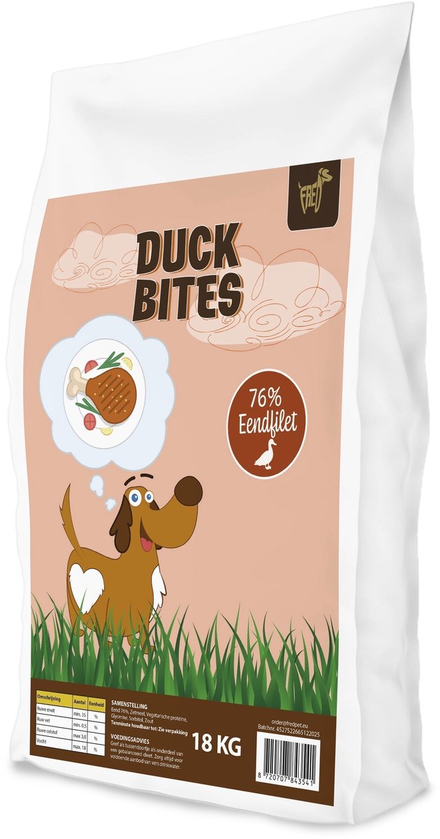 Hondensnacks Eend 18kg - FREDS Duck Bites - Eiwitrijke, Zachte Beloningssnacks