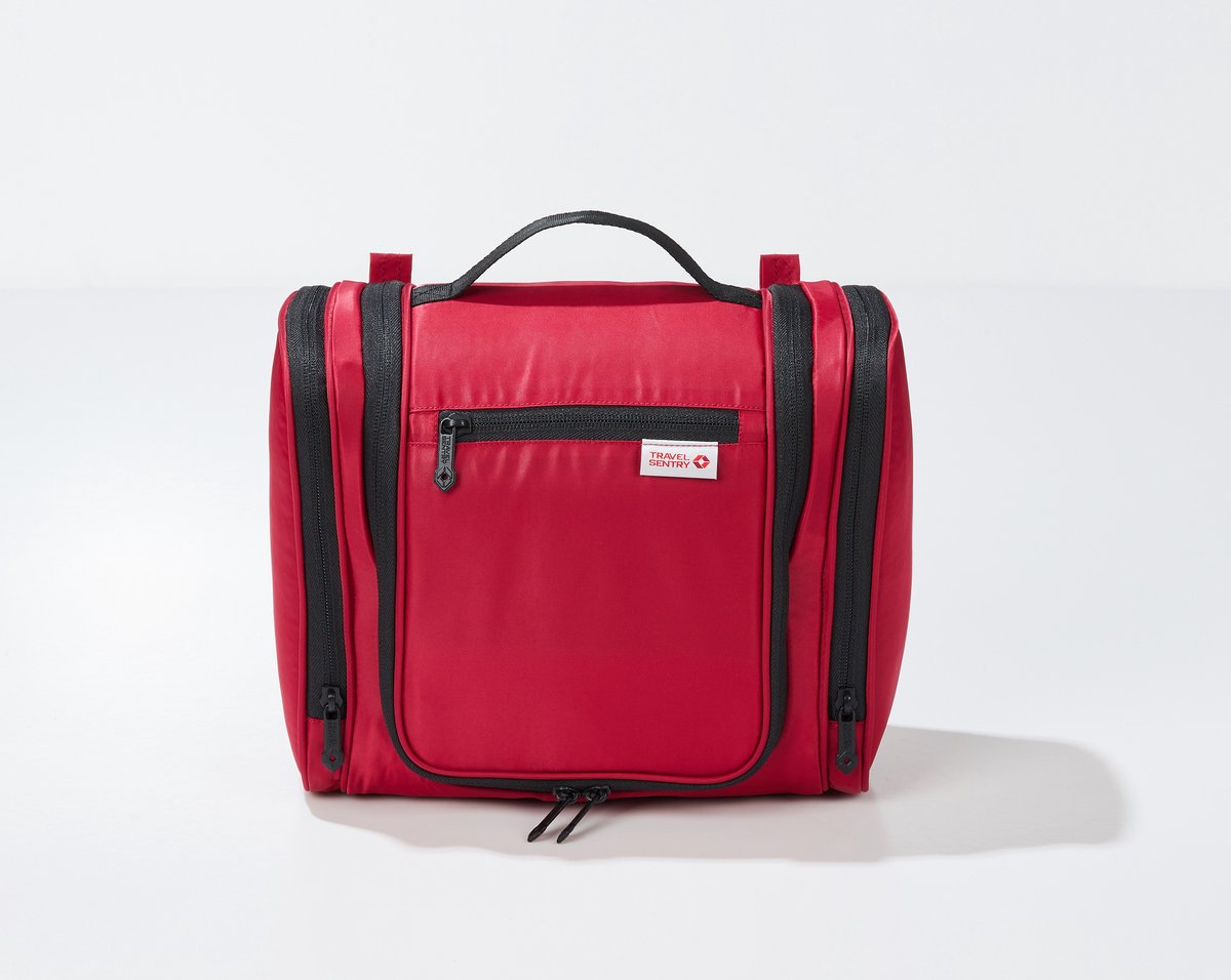 Travelsentry - Toilettas - Large - Reizen - Accessoire - Rood - Rpet- 25 * 22 * 13 cm - Voorkomt Onnodig Plastic Gebruik - Incl. Hanger