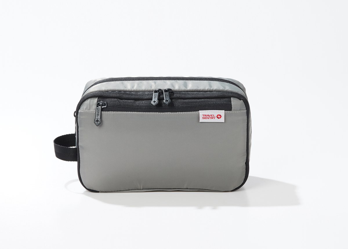 Travelsentry -Toilettas - Medium - Reizen - Accessoire - Grijs - Rpet- 23 * 13,5 * 9 cm - Voorkomt Onnodig Plastic Gebruik - Weekendtrips