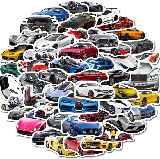 T TAKONE Monstertruck-stickers, 50 stuks, vinyl, brandweer, auto, kinderen, waterdichte en