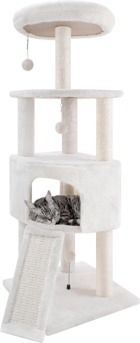 Kratzbaum für Katzen,115cm (Beige)