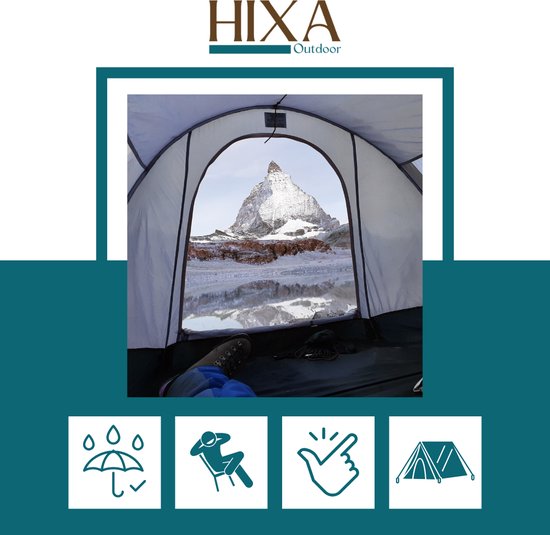 HIXA Pop-up tent - 1 persoon - blauw - 220x120x95cm - camping — afbeelding 2