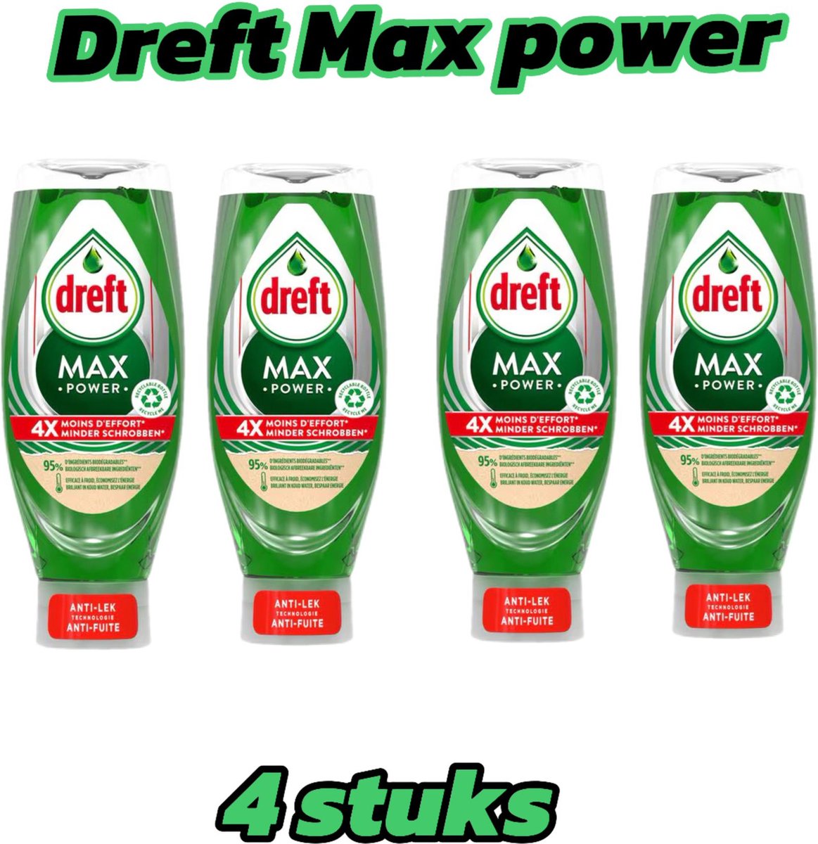 Dreft Max Power Original afwasmiddel - 4 x 640 ml