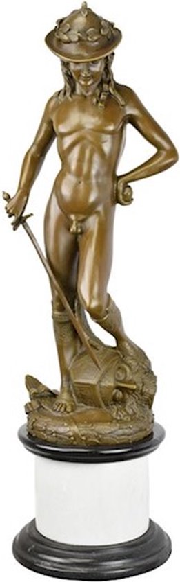 David en Goliath - Bronzen Beeld - Brons Sculptuur - Kunst Beelden - Mythologie - Geschiedenis - Decoratie - 20x20x65