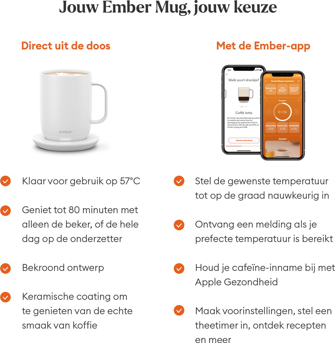 NOUVEAU Ember Smart Mug 2 avec contrôle de la température, 295 ml, Noir, 1,5 heure d'autonomie NOUVEAU Ember Smart Mug 2 avec contrôle de la température, 295 ml, Noir, 1,5 heure d'autonomie