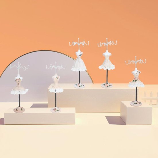 Oirlv Fluwelen oorbeldoos, opbergdoos voor verjaardag, Valentijnsdag jubileum, winkelcentrum, meter, sieradendisplay (wit
