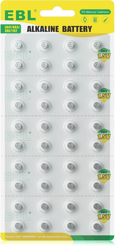EBL 40-Pack LR41 AG3 - Pile bouton alcaline LR41 1,5 V