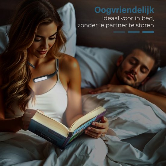 LEDBOKLI LED Lampe de Lecture Rechargeable de Cou, Flexible Lampe de Lecture pour Livre, 6 Niveaux