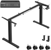 Bol.com Elektrisch zit-sta bureau frame - Elektrisch Bureauonderstel - met 2 haken en wielen - geheugenfunctie met 3 hoogtes - s... aanbieding