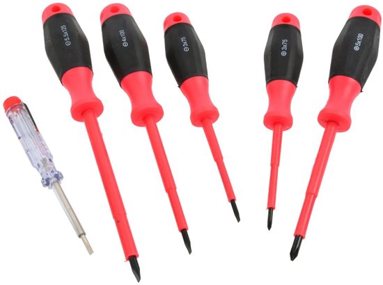 VDE Geïsoleerde Schroevendraaierset 6-Delig voor Elektriciens