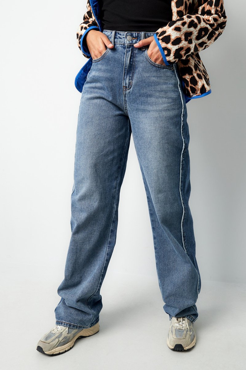 Yehwang - Denim jeans denim darling - straight jeans - blauw - Maat S