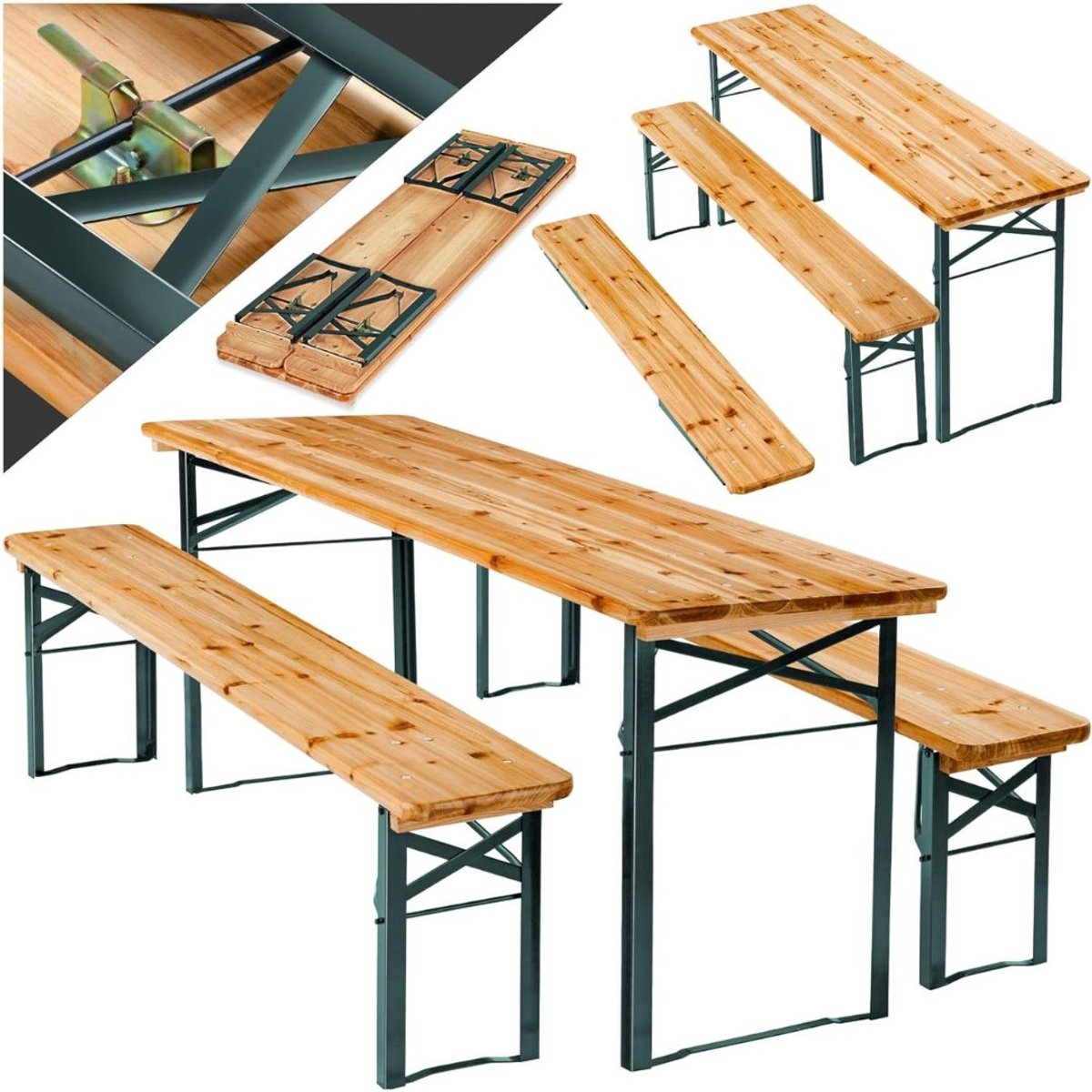 Zylo® Biertafel - Biertafels - Biertafelset - 177x46x77cm - Bruin