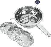 Metaltex - Passeerzeef / roerzeef / draaizeef / passe-vite - 24cm - incl. 3 roosters - roestvrijstaal