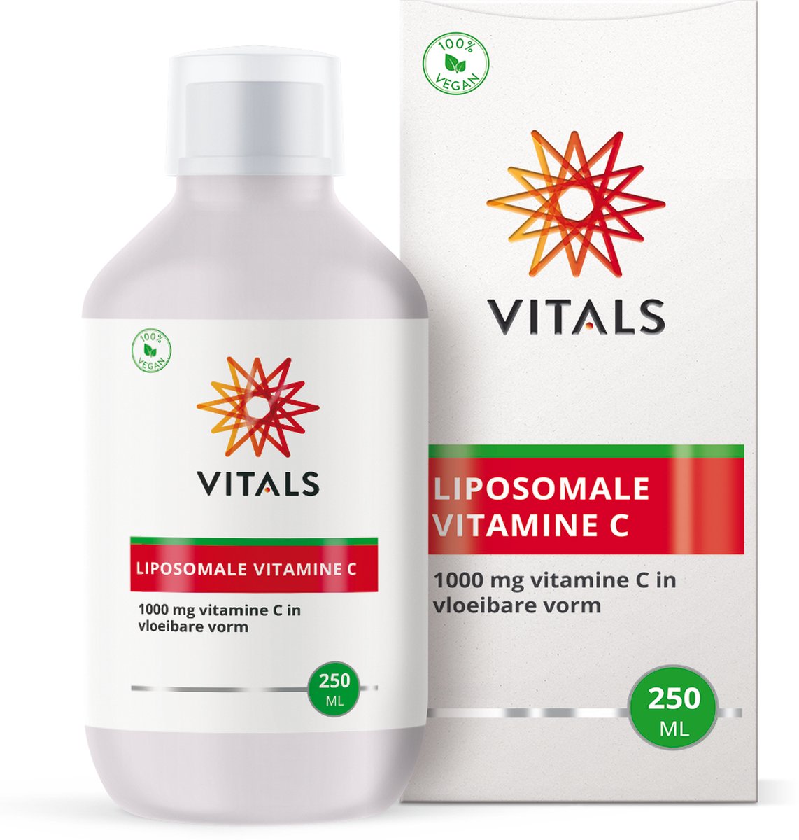 Goedkoopste Vitals Liposomale Vitamine C 1000 mg - 250 ml. Goed opneembare vitamine C in vloeibare vorm.