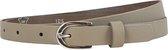 Landley Smalle Dames Riem Leer Taupe - 2 cm - Leren Broekriem Smal - Vrouwen Tailleriem - Lengte totaal 110 cm / Riemmaat 95