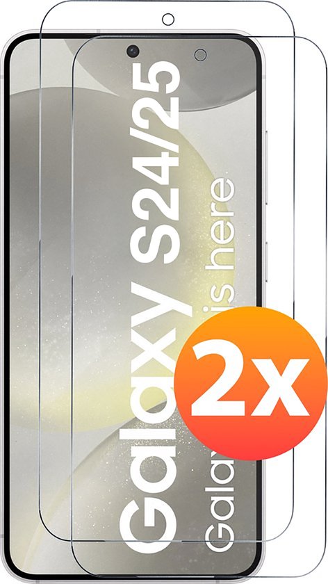 Screenprotector - Geschikt voor Samsung Galaxy S24/S25 Screen protector Tempered Gehard glas - 2 stuks beschermglas
