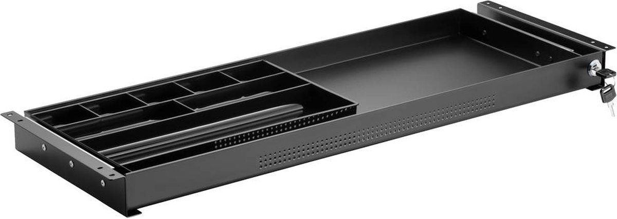 SpeaKa Professional SP-10938492 Bureaulade 740 mm x 272 mm Afsluitbaar Hoogte: 50.8 mm (max) Zwart