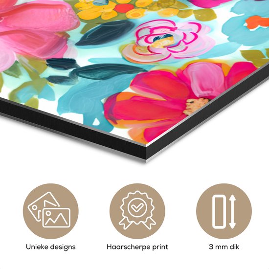 Décoration murale Métal - Aluminium Peinture Industriel - Fleurs - Tableau - Nature - Botanique - 20x30 cm - Dibond - Photo sur aluminium - Décoration murale industrielle - Pour le salon/chambre