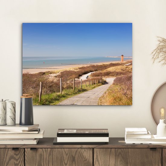 Tableau aluminium 40x30 cm - Décoration murale métal - Plage - Mer - Phare - Nederland - Décoration murale métal salon - Décoration industrielle - Photo sur dibond - Accessoires industriels chambre