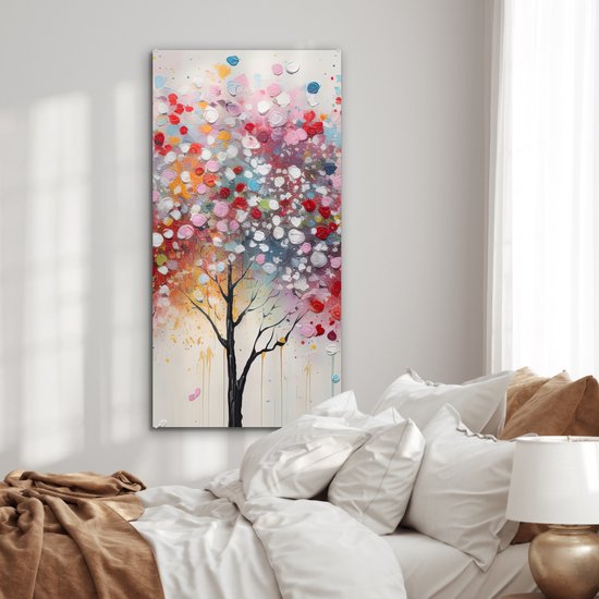 MuchoWow® Tableau sur verre 60x120 cm - Tableau sur verre acrylique - Art - Arbres - Nature - Acryl - Photo sur verre - Décoration murale salon - Décoration murale chambre - Peintures