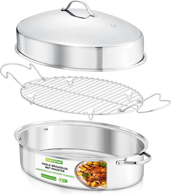 Judge TC121 Hoge braadpan van roestvrij staal met rek en