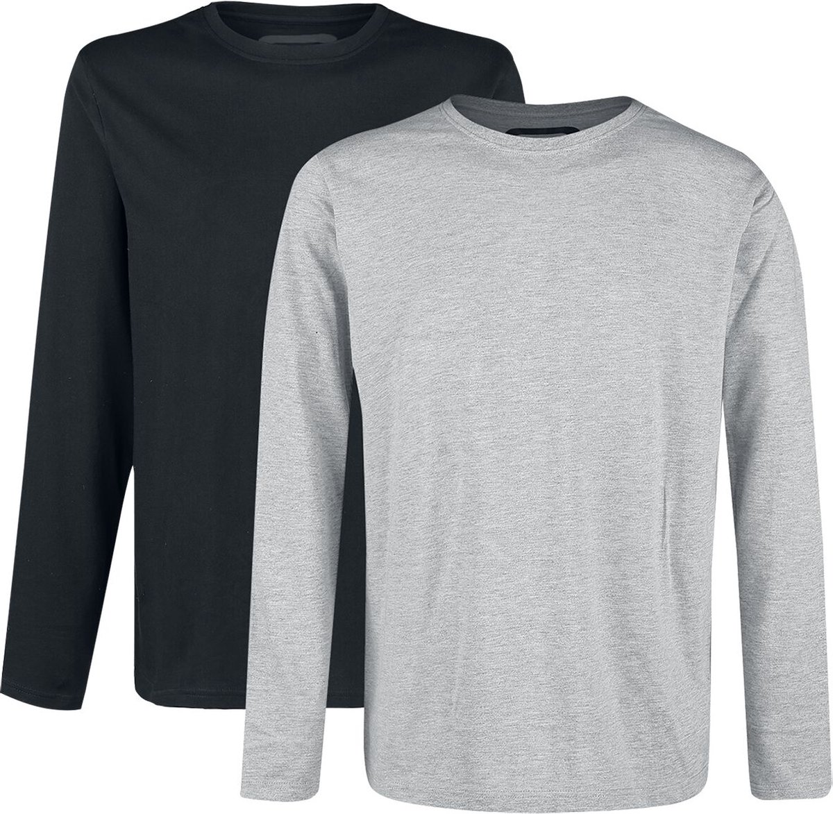 R.E.D. Rock-Engineered Design Dubbelpak longsleeves grijs en zwart - Heren - S