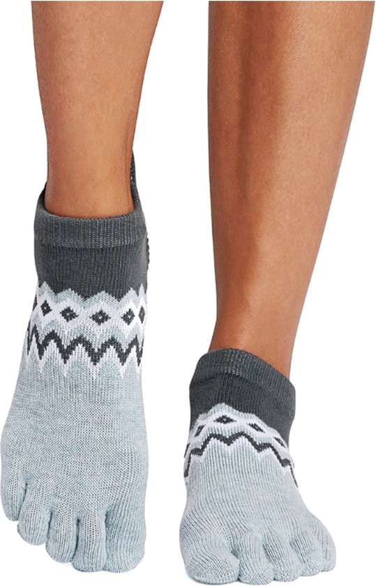 Chaussettes Toe Sox Grises Demi-orteil Avec Grip - Femme - Taille Unique