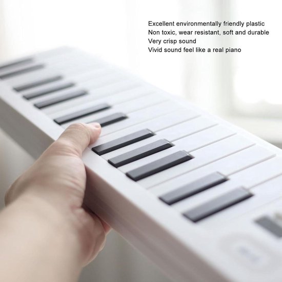 Elektronische piano oprolbaar, flexibel draagbaar, oplaadbaar, handopgerold, ingebouwde luidspreker met 49 toetsen Toetsenbordinstrument met 8 soorten tonen 6 demosongs Klavierinstrumenten