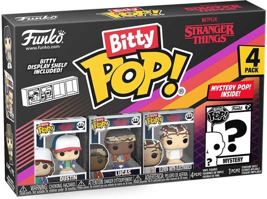 Funko Bitty Pop! - Stranger Things Season 1: Dustin / Lucas / Eleven / Mystery Mini-Figure 4-Pack