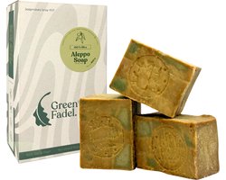 GREEN FADEL Aleppo Zeep Original 3 x 200g (Genuine) Aleppo Zeep 100% Olijfolie, Olijfoliezeep, Kernzeep, Aleppo Soap, Natuurlijke Zeep, Handgemaakt, Vegan GREEN FADEL Aleppo Zeep Original 3 x 200g (Genuine) Aleppo Zeep 100% Olijfolie, Olijfoliezeep, Kernzeep, Aleppo Soap, Natuurlijke Zeep, Handgemaakt, Vegan
