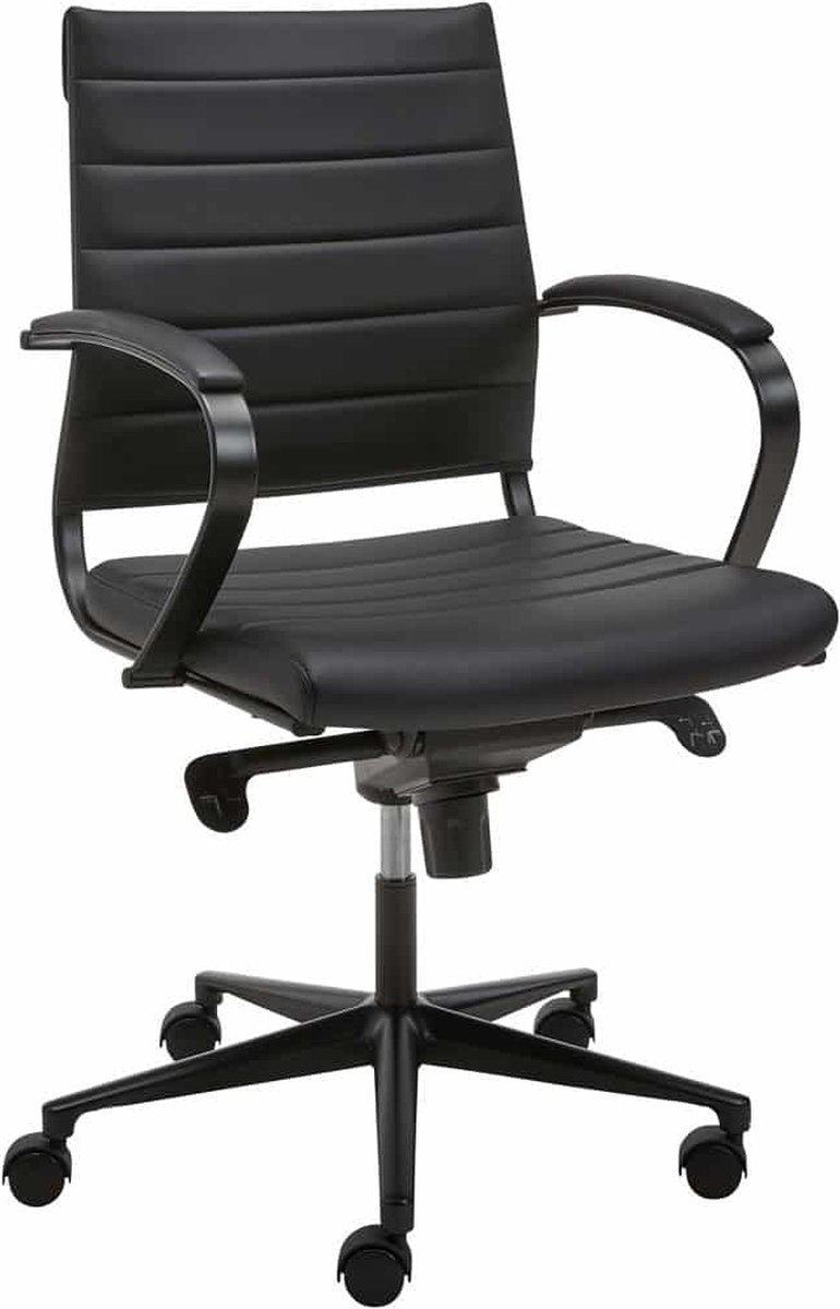 ABC Kantoormeubelen Ergonomische bureaustoel design 600 lage rug Zwart frame en zwarte zitting met wielen
