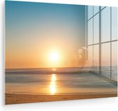 MuchoWow® Peinture sur verre 160x120 cm - Peinture sur verre acrylique - Mer - Couleurs - Soleil - Photo sur verre - Peintures