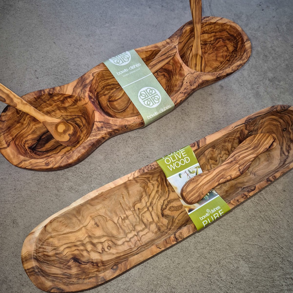 Tapasplank - olijfhouten broodmand set - Borrelplank - Tapasbakjes - Tapas schaaltjes - olijfhout - Tapasplank met schaaltjes - Trendy