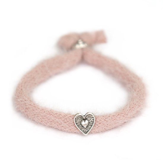 Bracelet duveteux vieux rose argent