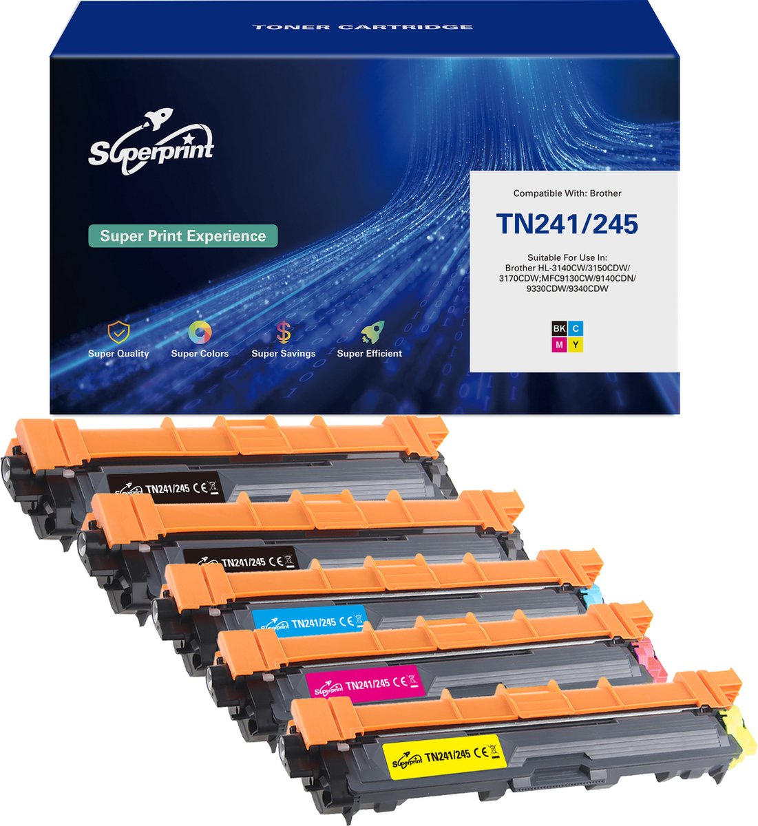 Brother Mfc 9332cdw Toner Pack Kompatible Toner Für Brother Drucker – XXL Packung Mit TN241 & TN245 – Ideal Für MFC-9332CDW, DCP-9022CDW & Mehr Toner Für MFC-9332CDW