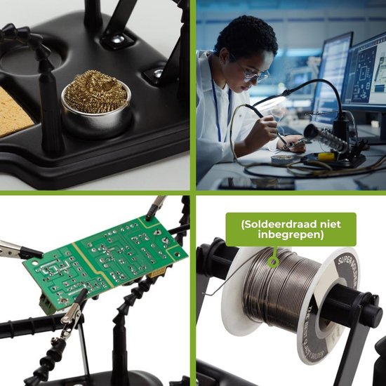 Velleman Handige derde hand tool met 4 armen, soldeertinhouder en diverse toepassingen, PCB solderen, hout graveren, glas beschilderen van Velleman — afbeelding 5
