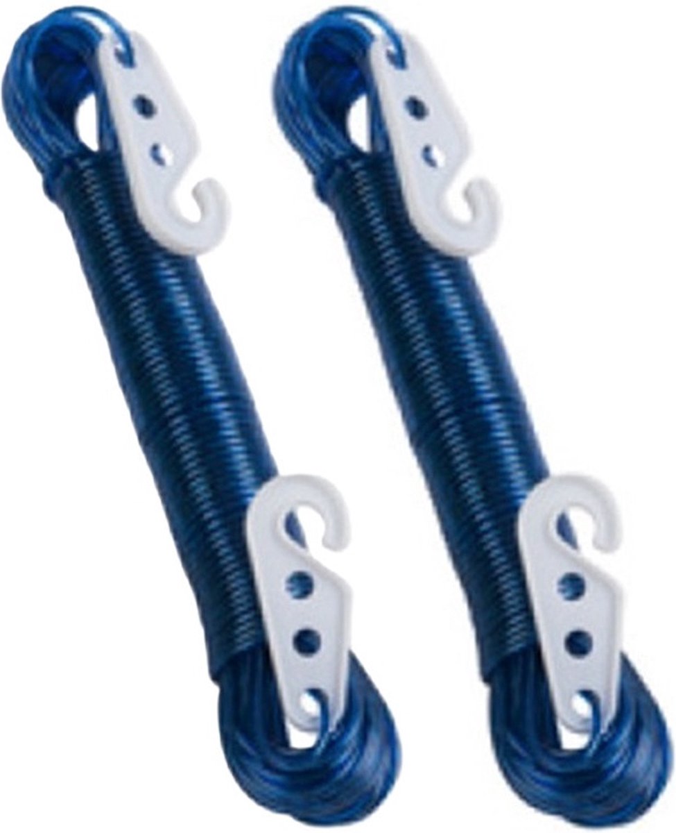Lifetime Clean Waslijn - 2x - 20 meter - PVC - blauw - drooglijn / waslijndraad - wasgoed ophangen - met 2 haakjes