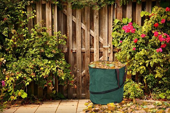 Progarden pop- 2x -up tuinafvalzak - opvouwbaar - rond - groen - 165 liter - bladeren opruimen van ProGarden — afbeelding 3