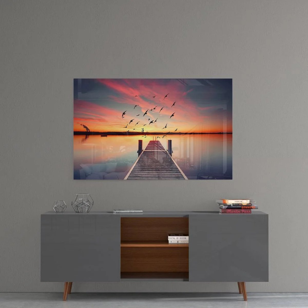 Glasschilderij - Zonsondergang - 110x70x0.4 mm