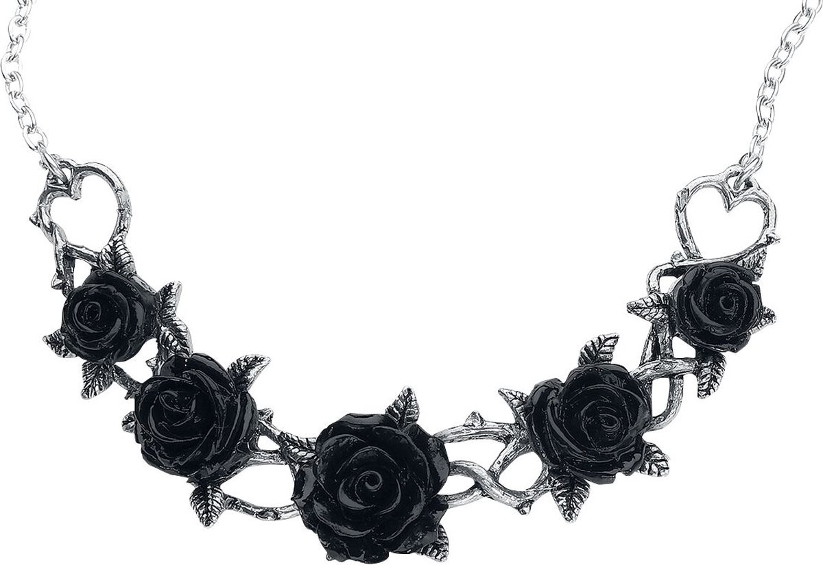 Goedkoopste Alchemy Gothic Rose Briars Choker Halsketting zilverkleurig Staal Dames - Gothic