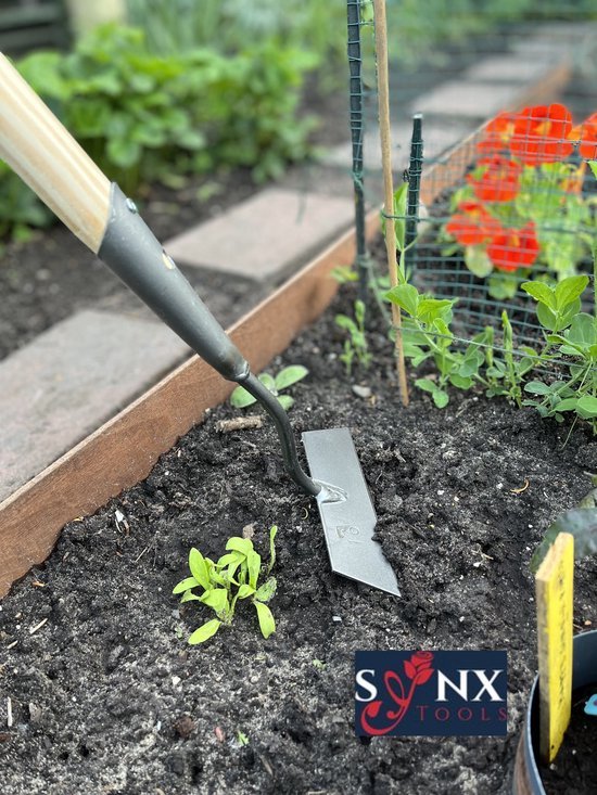 Synx Tools Rechte schoffel 16cm & Synx Tools Straatbezem Nylon 40cm -Onkruidverwijderaar - Schoffel met Steel - 170 cm steel met Hilt - Hark - Onkruidbestrijding - Bezem met steel 160 cm van Synx Tools — afbeelding 2