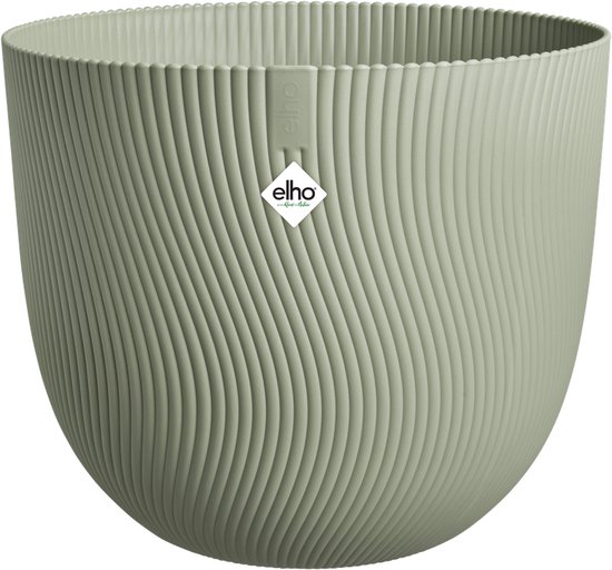 Elho Sereh Rond 40 - Bloempot voor Binnen & Buiten - 100% Gerecycled Plastic - Ø 39.0 x H 33.3 cm - Scandinavisch groen