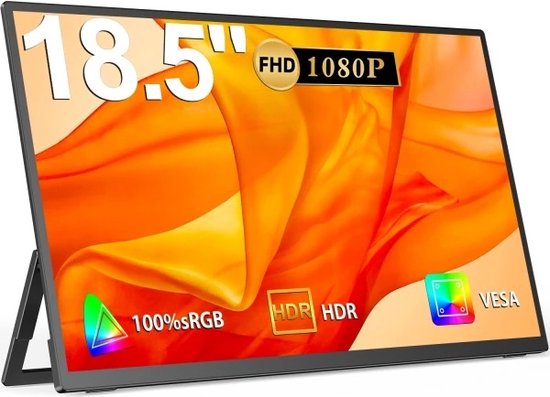 Draagbare monitor 18,5 inch 1920×1080 IPS 120Hz USB-C HDMI mat scherm gaming en werk