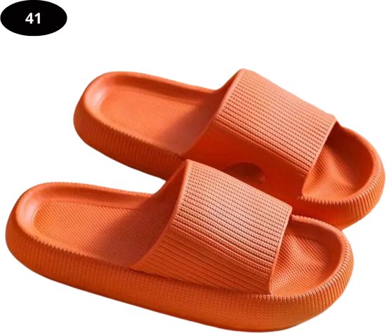 Chaussons de bain Bovista pour femmes et hommes - Confortables - Tongs - Sauna - Été - Oranje - Pointure 41