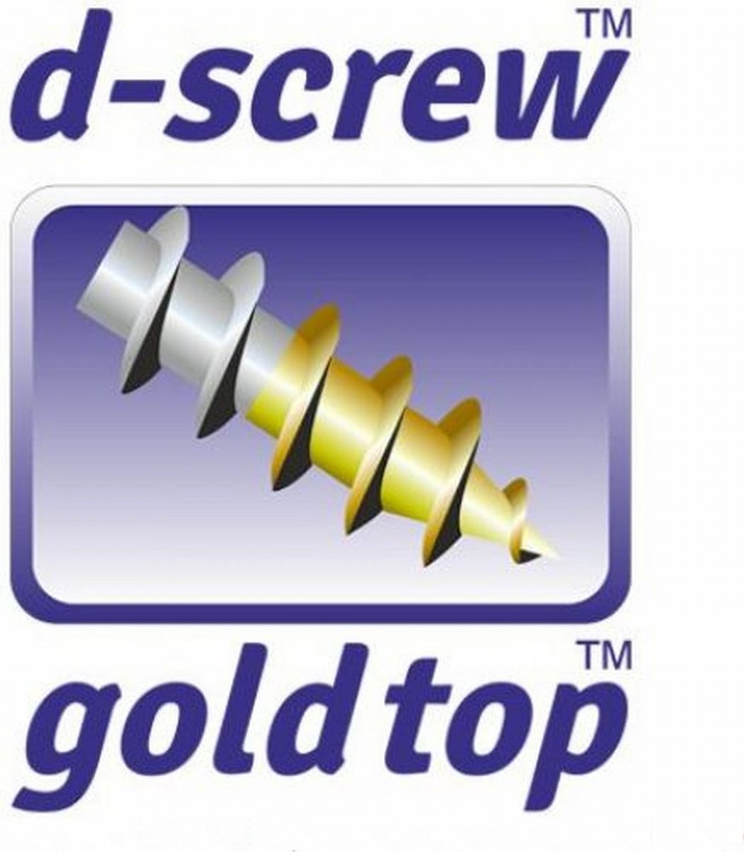 Hardhoutschroef. 4.0 x 16mm. lang. Platkop-Kruiskop-PZD-2. met Smeerfilm. Verzinkt. 200 stuks Spaanplaatschroef. Deltafix. D-Screw-Gold-Top.