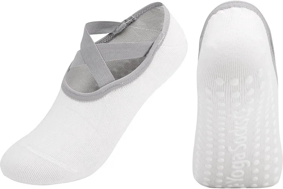 Without Lemon - Pilates Sokken - Yoga - Antislip - Sportsokken - Sporten - Elastic - Comfort - One Size (Maat 36-41) - Wit